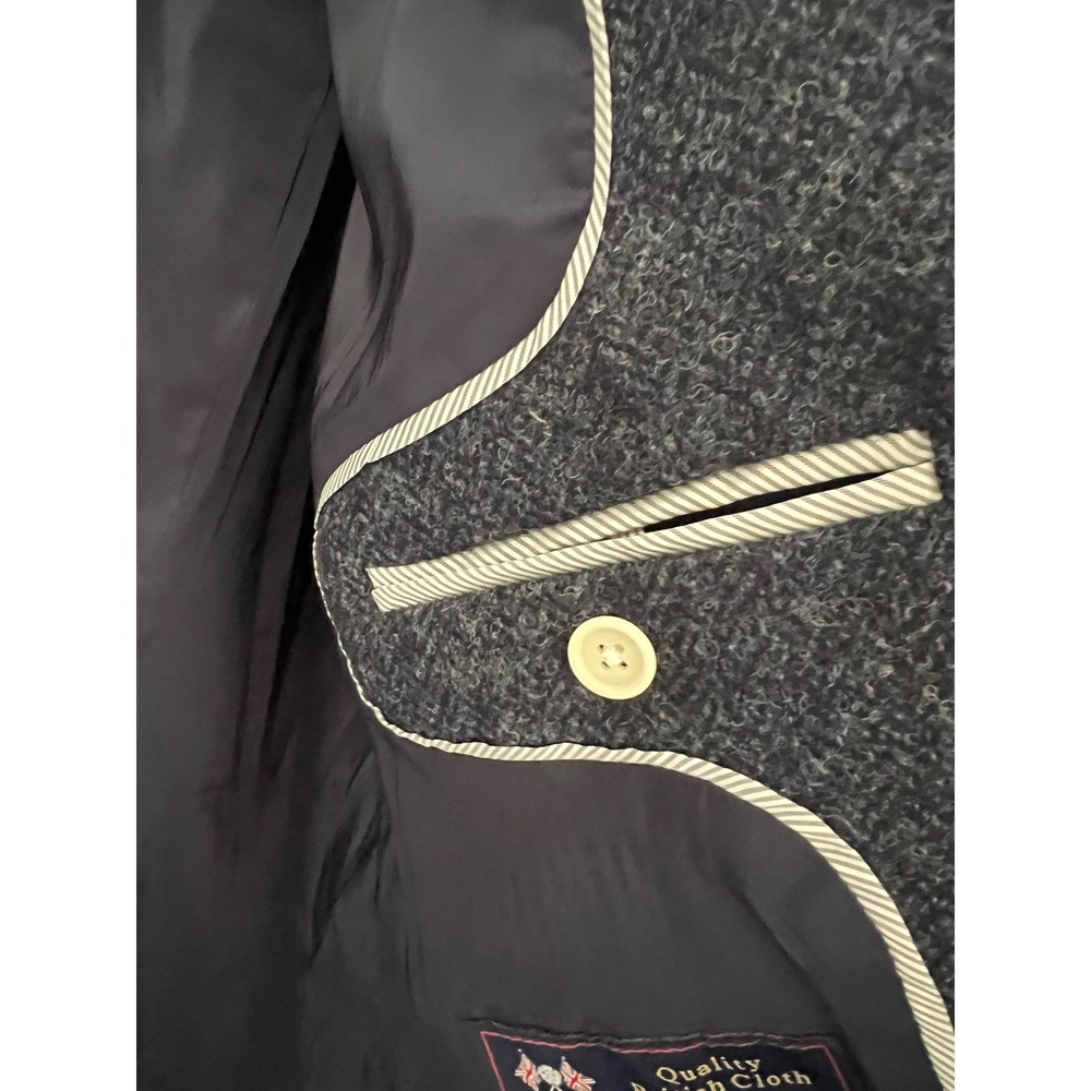 J.Crew Blazer Women Blue Herringbone British Moon Wool Gold Button Old Money 18 - Picture 6 of 13